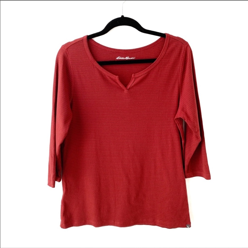 Eddie Bauer Shirt Striped and 3/4 Sleeves